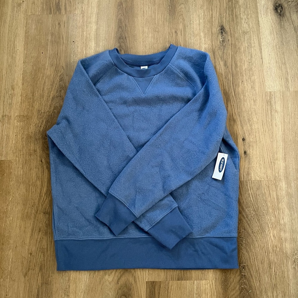 Fuzzy crew neck sweatshirt